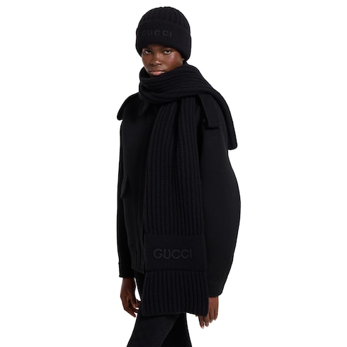 Schal aus Wolle und Kaschmir mit Stickerei