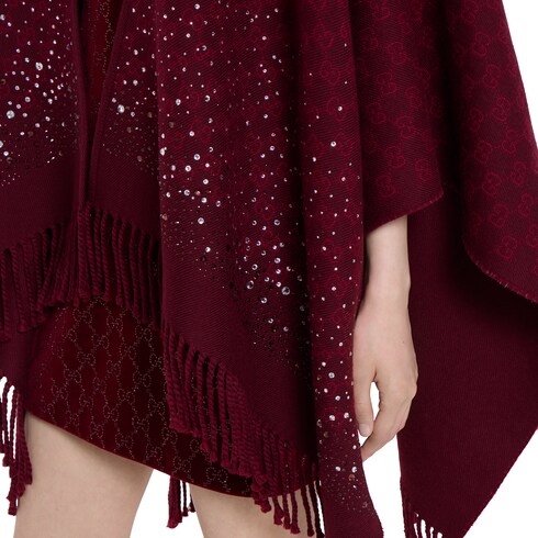 Cape en laine GG avec cristaux