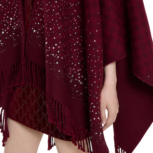 GG wool cape with crystals