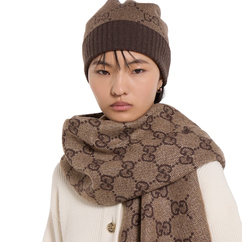 Bufanda de lamé de cashmere con GG