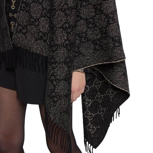 GG cashmere lamé cape