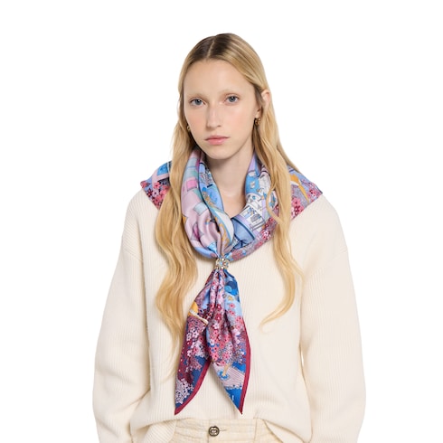 Carré in twill di seta stampato