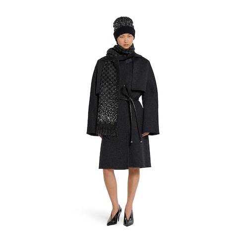 Bufanda de lana con GG y cristales