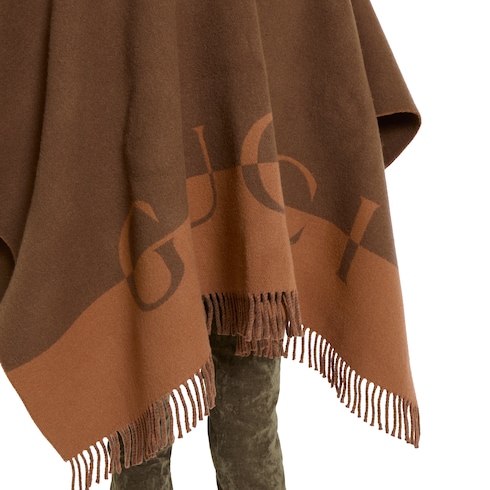 Wool cashmere cape