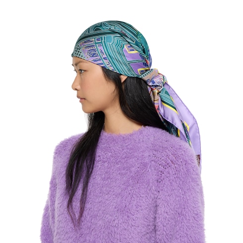 Printed silk twill carré