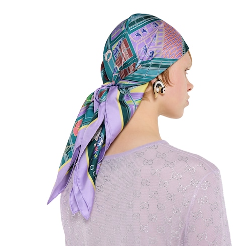 Printed silk twill carré