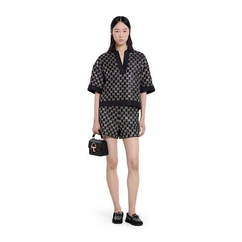 Damen-Driver-Mokassin mit GG Kristallen