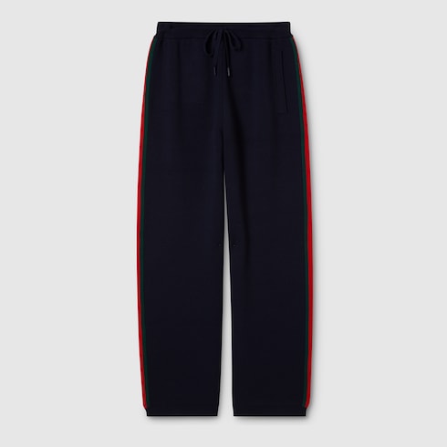 Stitch wool leisure trousers with Web
