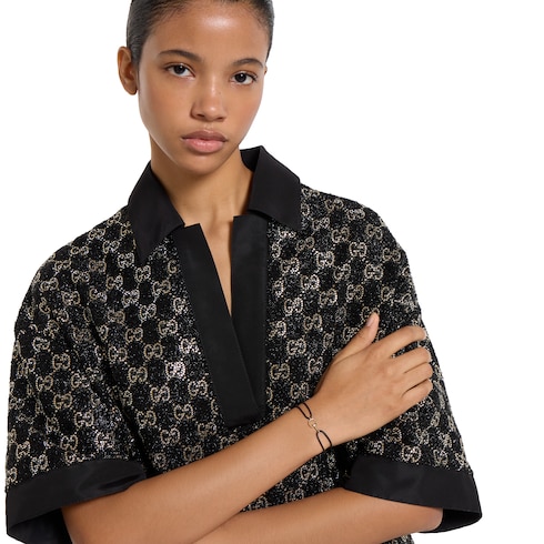 سوار Gucci Horsebit مع حلية عيار 18 قيراطاً