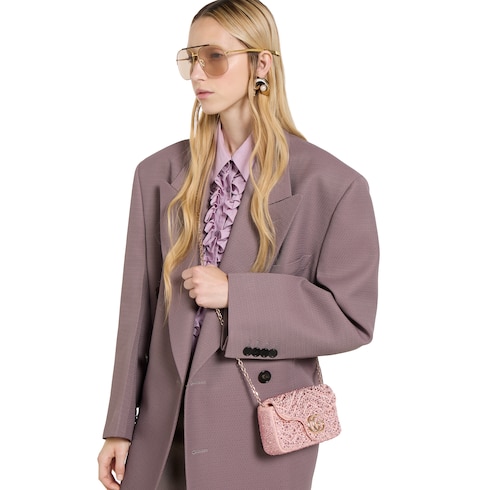 Minibolso de hombro GG Marmont con cristales