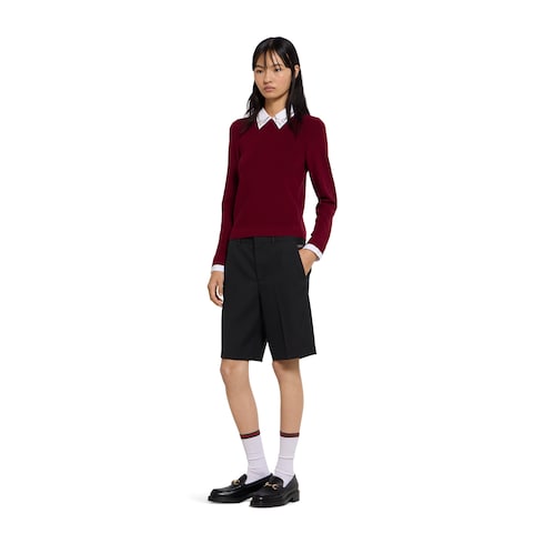 Pull en laine avec détail Mors en cristaux