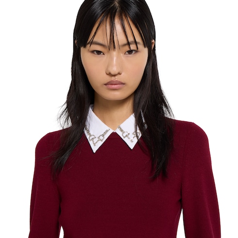 Pull en laine avec détail Mors en cristaux