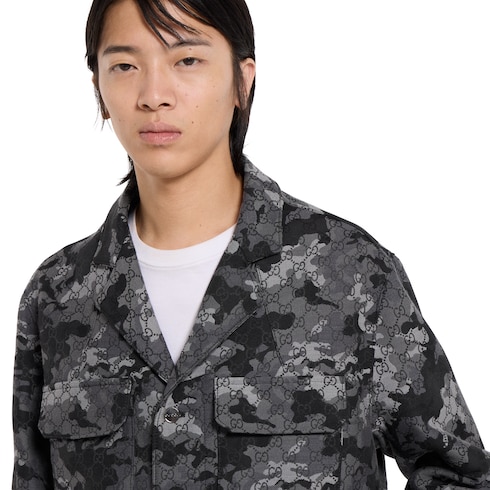 GG marbled cotton jacquard jacket
