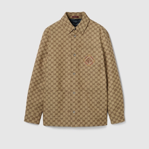 Jacke aus GG Baumwollcanvas- und Pferde-Jacquard 