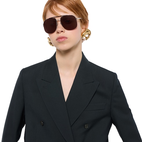 Chaqueta de lana con dos hileras de botones