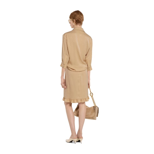 Chemise en jacquard de soie à motif GG en diagonale