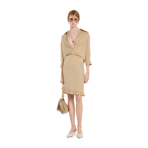 Gonna in seta jacquard con GG diagonale