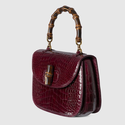 Bolso Gucci Bamboo 1947 mediano de cocodrilo