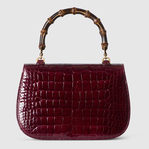 Borsa media Gucci Bamboo 1947 in pelle di coccodrillo