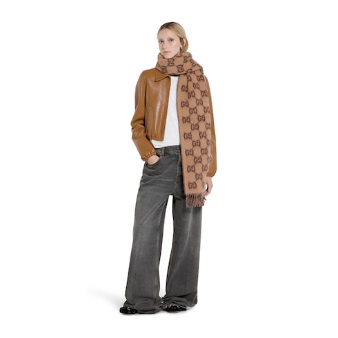 GG alpaca wool scarf