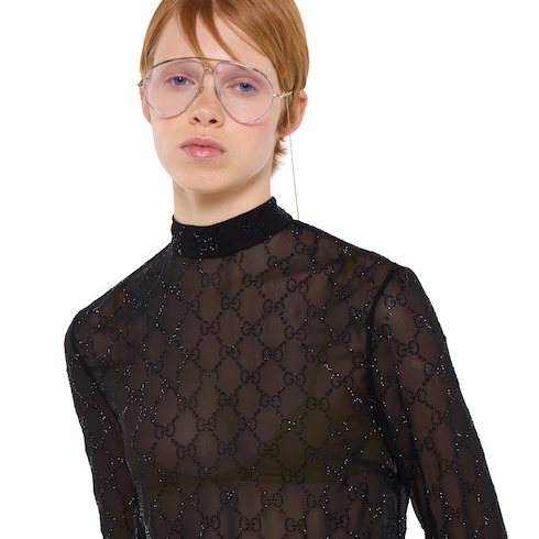 Abito ricamato in georgette di seta leggera