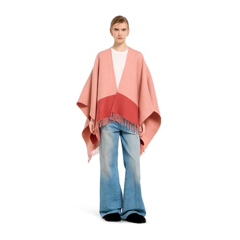 Wool cashmere cape