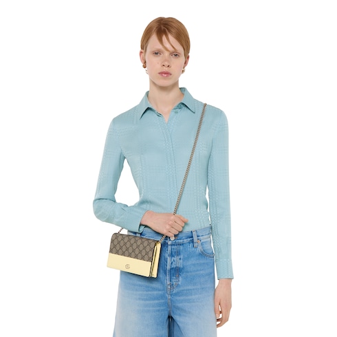 Bi-colour GG Marmont wallet on chain