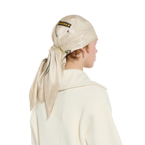 Carré en jacquard de soie GG à imprimé