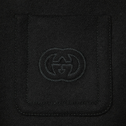 Mantel aus Batavia-Wolle mit Patch