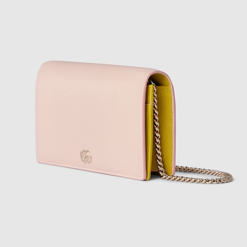 Cartera con cadena bicolor GG Marmont