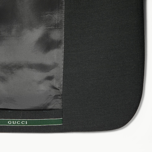 Veste à simple boutonnage en laine à liseré