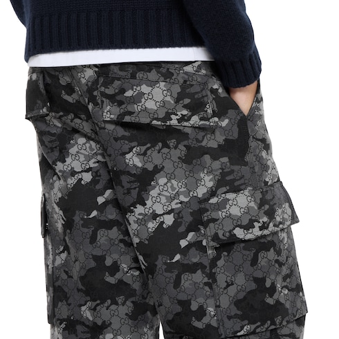 GG marbled cotton jacquard pant