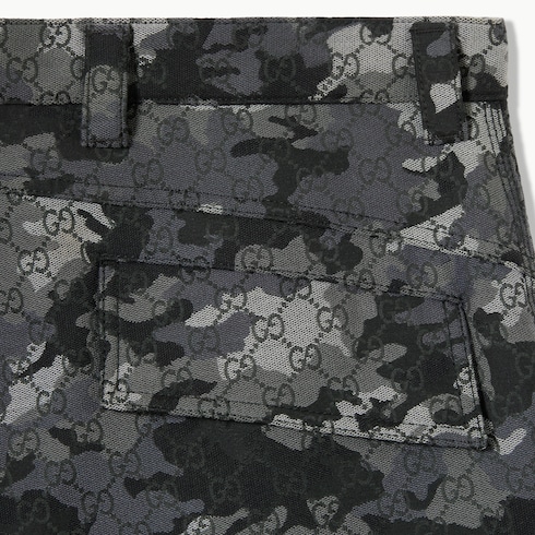 GG marbled cotton jacquard trousers