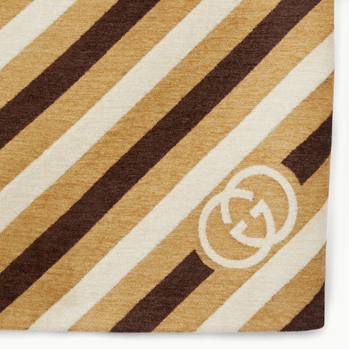 Jupe midi en chenille de velours à motif GG en diagonale