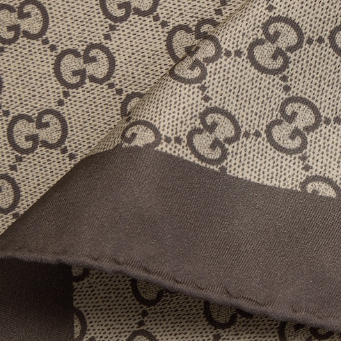 Printed silk twill diamond scarf