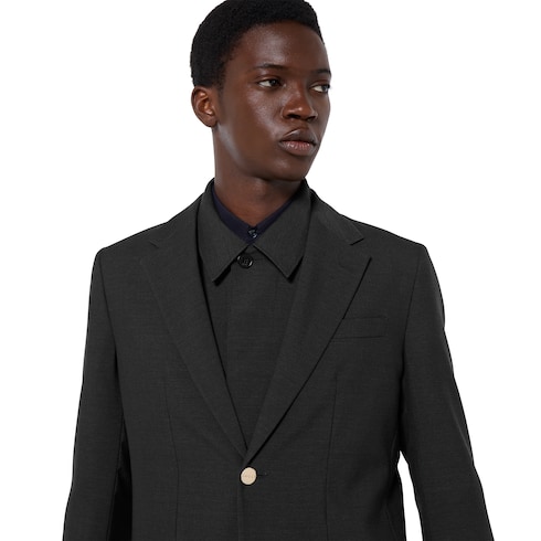 Veste à simple boutonnage en laine à liseré