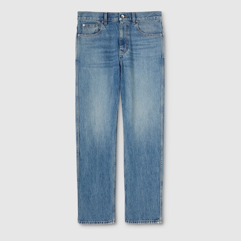 Pantalón ajustado de denim de algodón