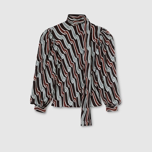 Camisa de sarga de seda con estampado