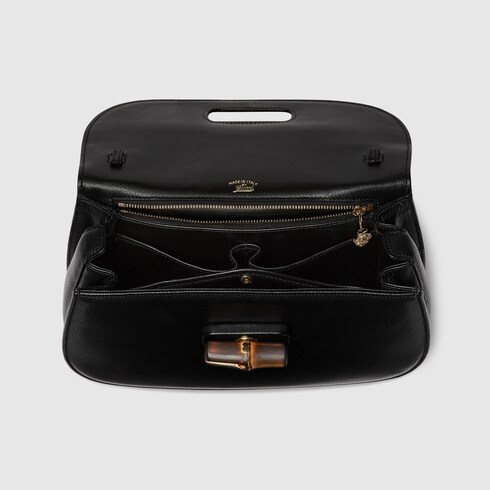 グッチ バンブー 1947〕ミディアムバッグ ・ブラック レザー | GUCCI公式