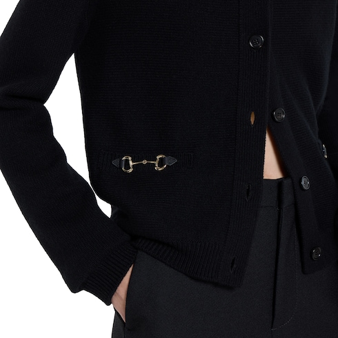 Cardigan aus feiner Wolle mit GG Kristallen