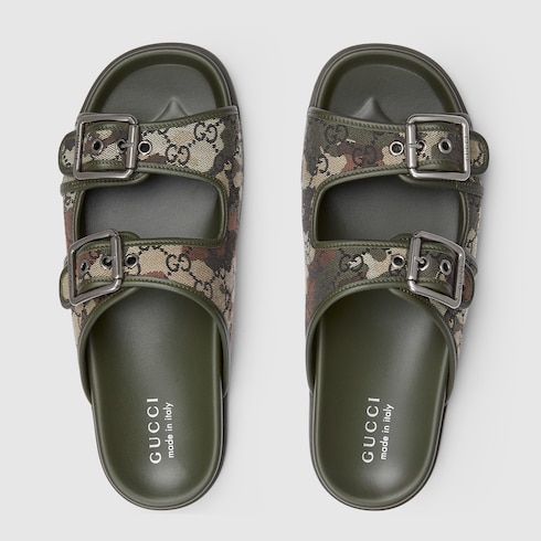 Men's slide sandal with buckles