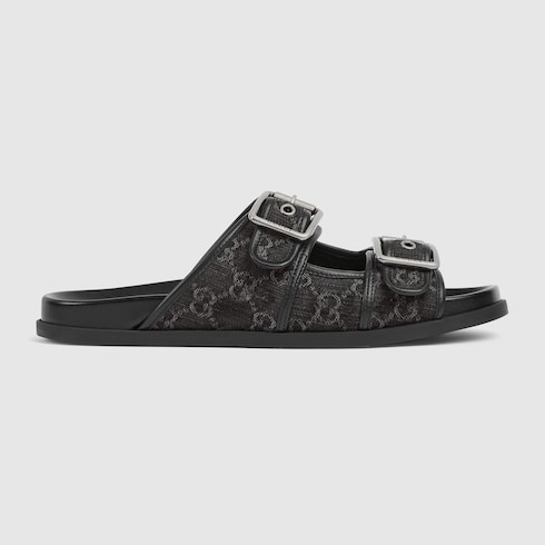 Men's slide sandal with buckles