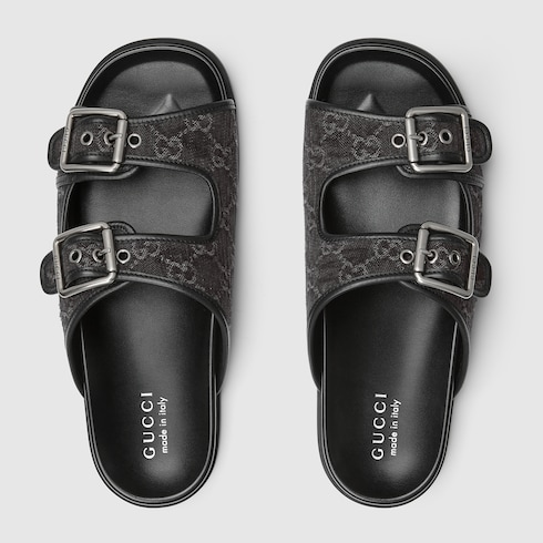 Men's slide sandal with buckles