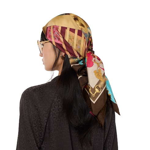 Carré in twill di seta stampato