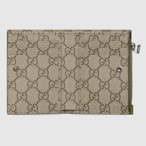Beige trim GG Emblem coin wallet