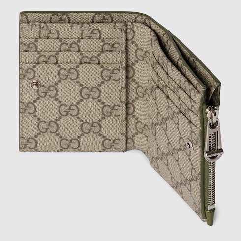 Beige trim GG Emblem coin wallet