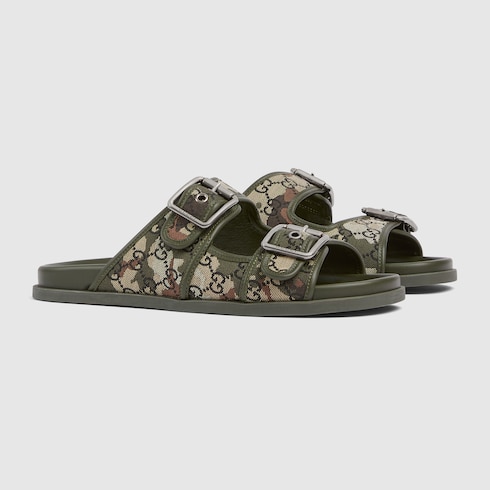 Men's slide sandal with buckles