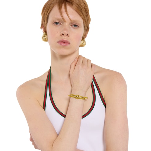 Bracelet avec détail GG enlacés rond en émail