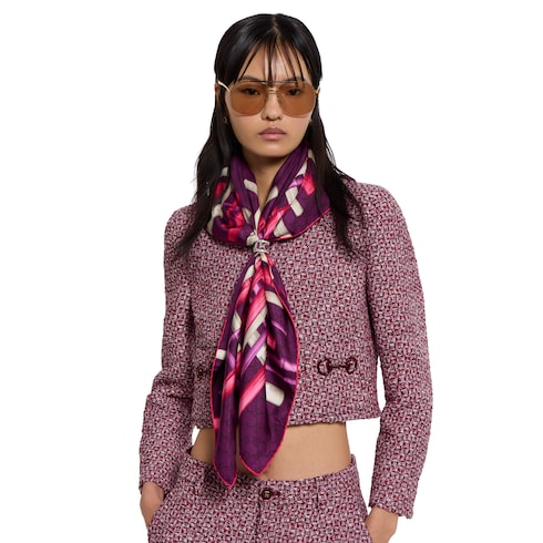 Carré in twill di seta stampato