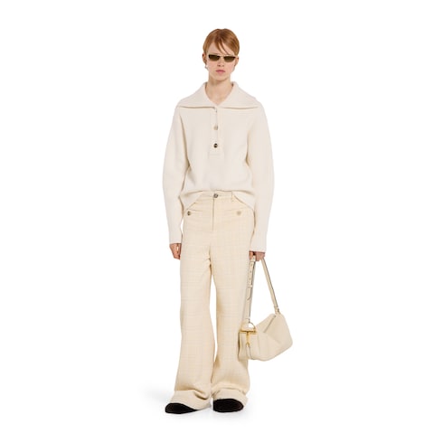 เสื้อสเวตเตอร์ Rib wool cashmere sweater